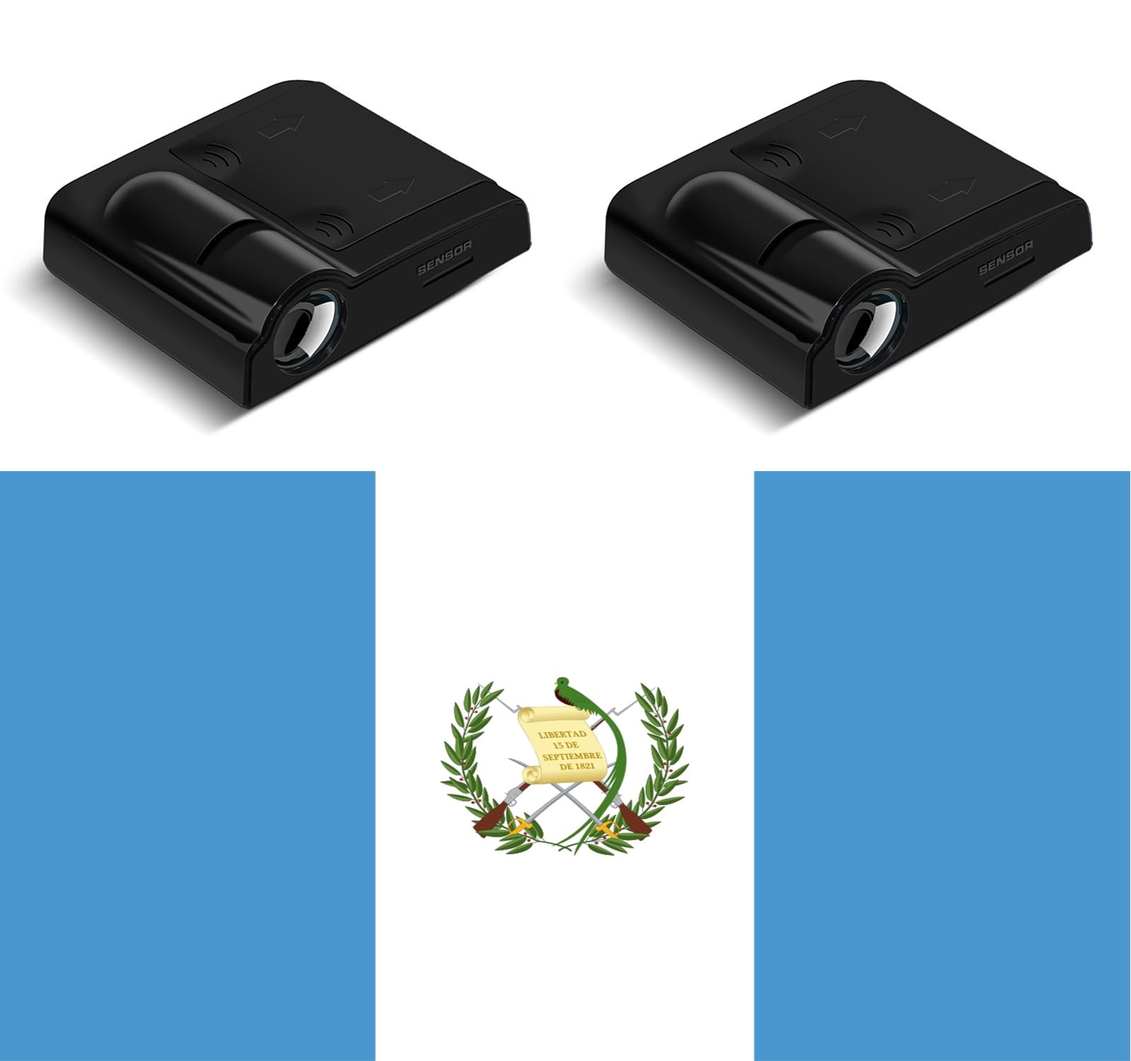2Pcs Guatemala Flag Car Door Lights Logo Projectors - HD Ghost Shadow Welcome Lamp for Cars, Trucks & SUVs | Perfect for Night Driving, Car Enthusiasts & Patriotic Displays