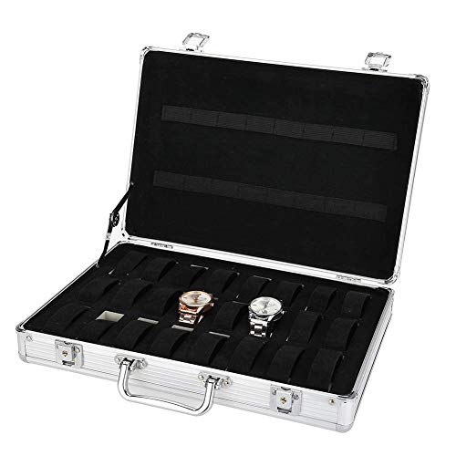 24 Grid Aluminum Watch Box - Organizer & Display Case for Men & Women - Perfect for Travel & Home Storage