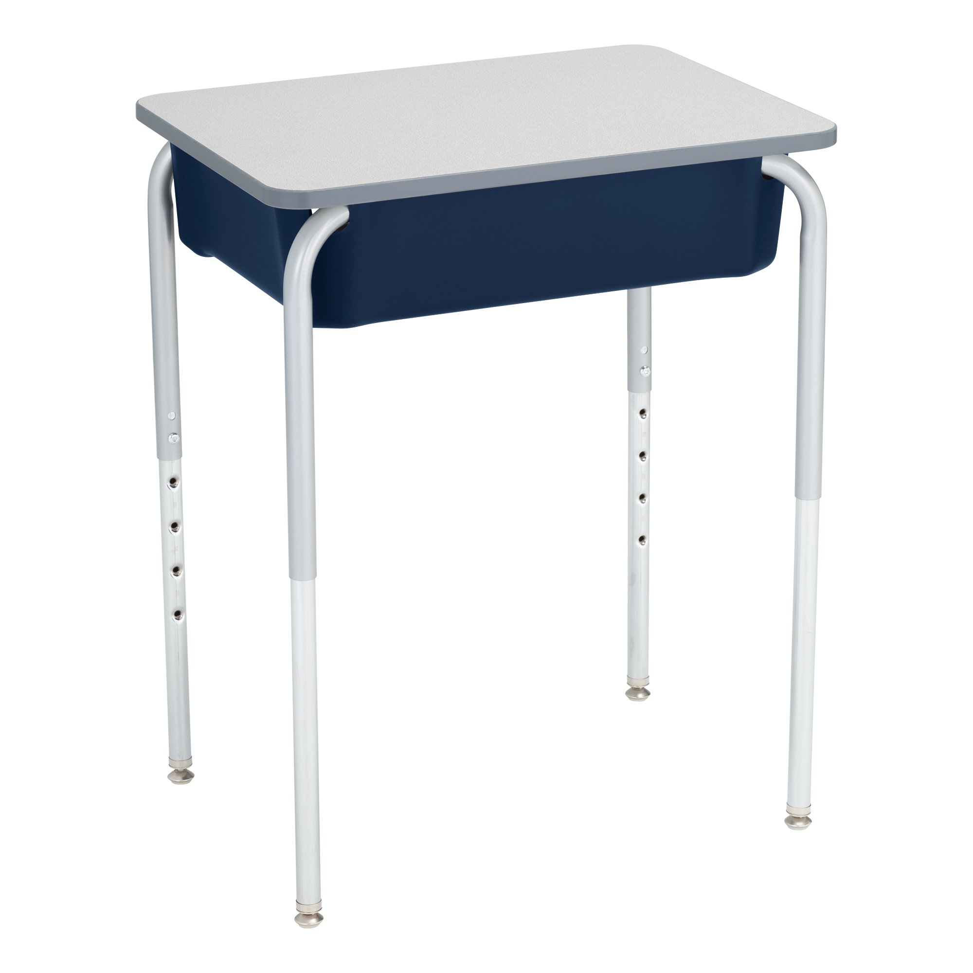 Adjustable Height Student Desk with Storage - Gray/Navy for Home & School
