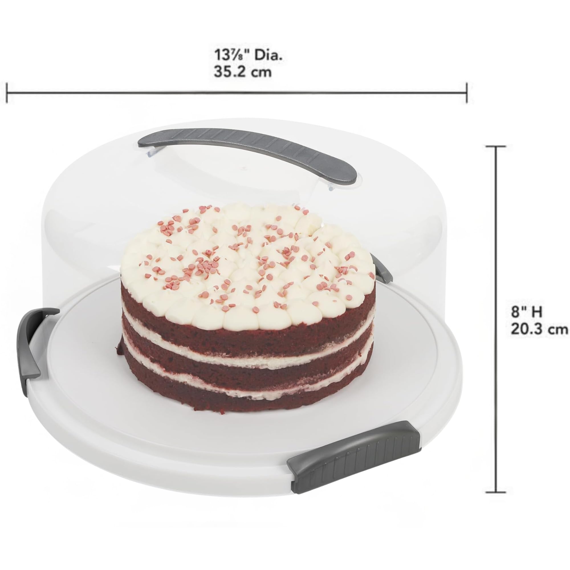Extra Large 12 Inch Cake Carrier with Lid - 3 Layer Cake Storage Container, Clear Cake Dome for Transporting Cakes, Pies & Desserts - Perfect for Birthday Parties, Weddings & Bakery Storage