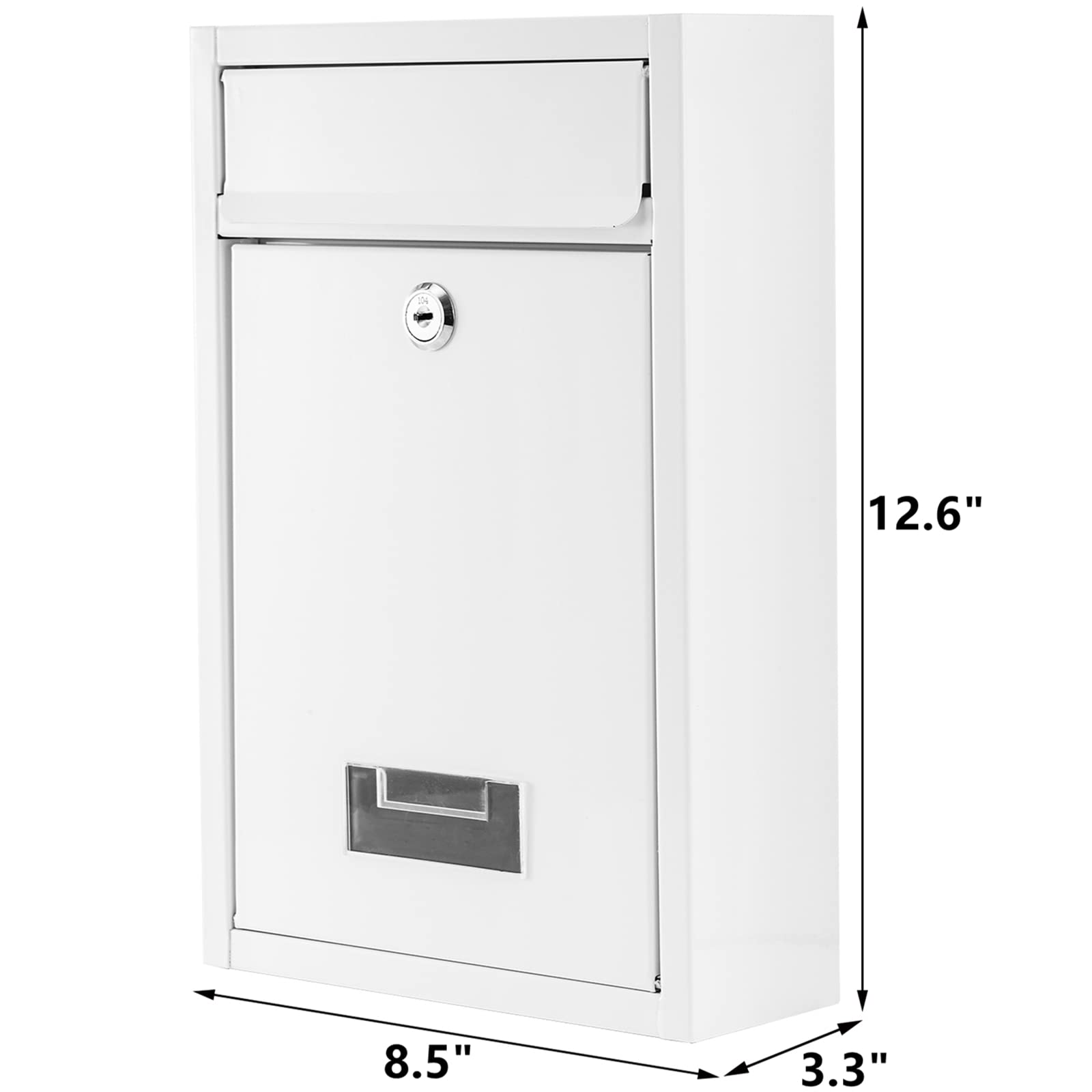 Secure Locking Mailbox with Key - Heavy Duty Steel Drop Box for Letters & Envelopes | Weatherproof Home & Office Mail Collection | Perfect for Apartments, Businesses & Residential Use