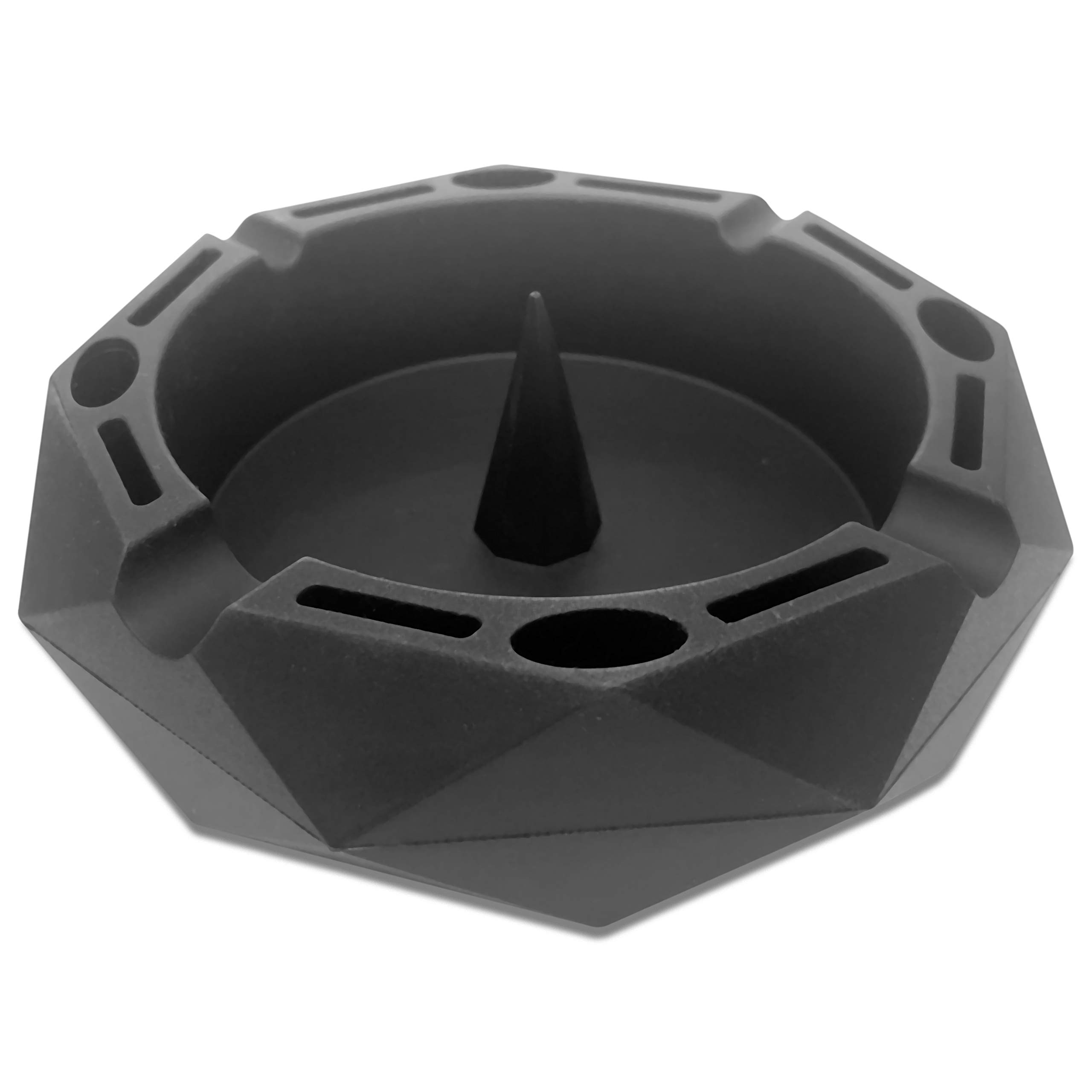 GrowCo Heat-Resistant Silicone Ashtray with Poker - Dishwasher Safe Bowl & Pipe Ashtray for Easy Cleaning (Black) - Perfect for Indoor/Outdoor Smoking, Camping & Backyard BBQs