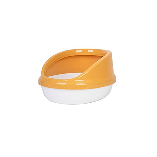 Premium Semi-Enclosed Cat Litter Box with Separable Design - Large, Splash-Proof & Smooth Lines for Easy Cleaning | Ideal for Multi-Cat Homes & Small Apartments (Color: Beige)