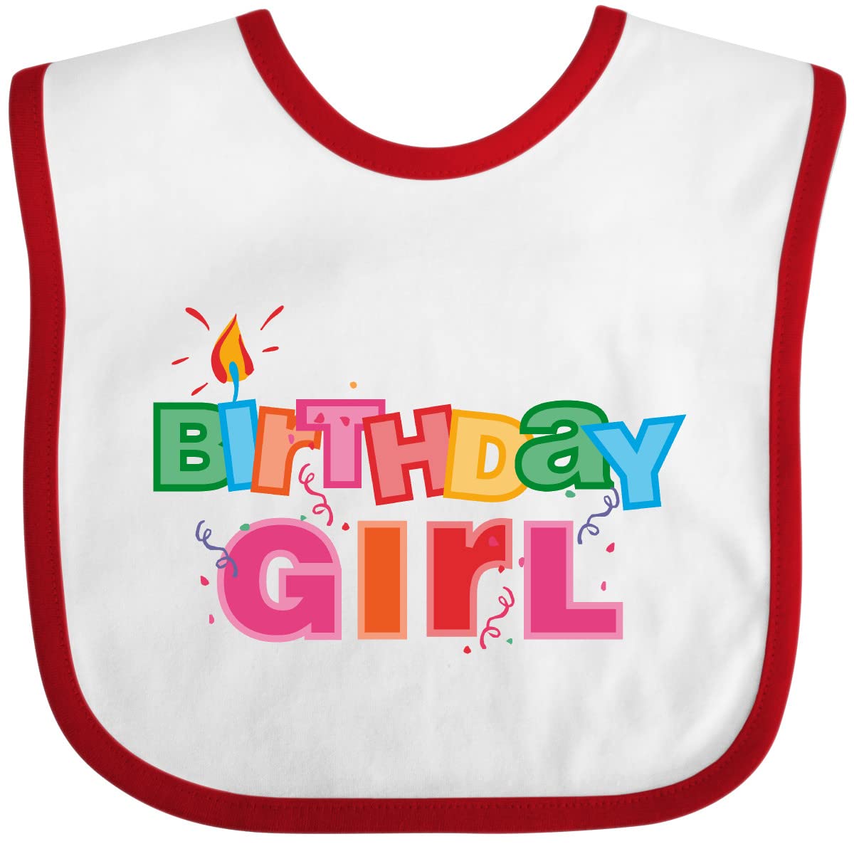 Inktastic Birthday Girl Letters Baby Bib - Cute Personalized Bib for Baby Girls, Birthday Party Gift, Baby Shower Present, Newborn Essentials