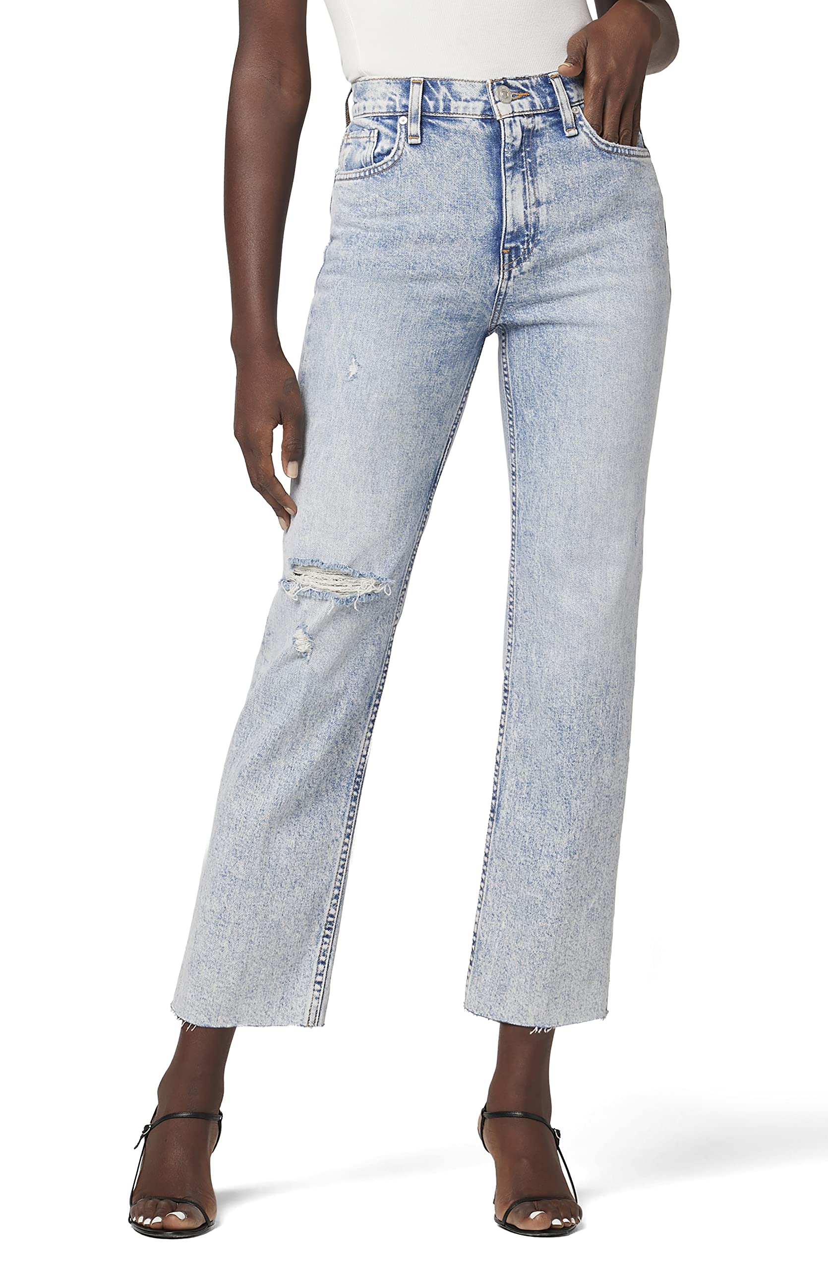 HUDSON Women's Remi High Rise Straight Leg Cropped Jeans - Stylish Slim Fit Denim Pants for Casual Wear & Everyday Outfits