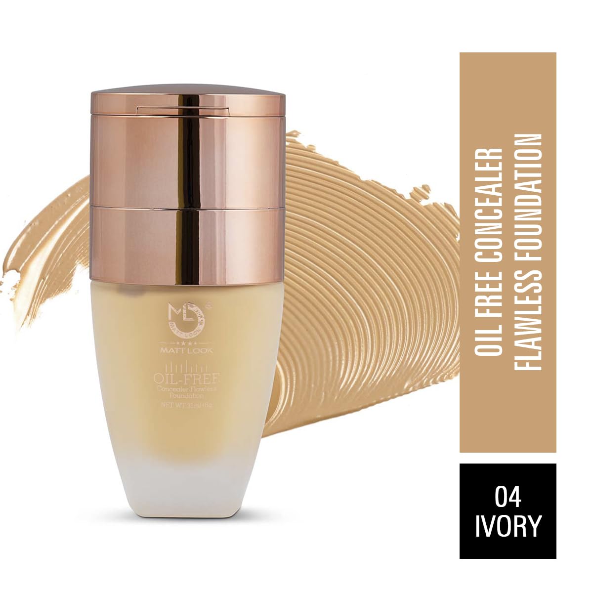MATT LOOK Oil Free Concealer & Foundation - Ivory (35ml + 8g) | Flawless Coverage for Acne, Dark Circles | Perfect for Daily Makeup & Photoshoots