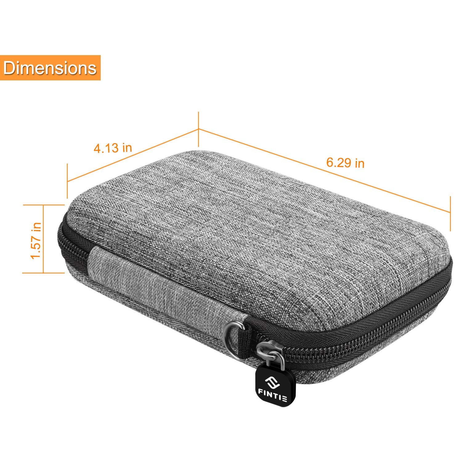 FINTIE Hard EVA Shockproof Protective Case for HP Sprocket Plus, Instax Mini Link & Canon Zoemini Photo Printers - Portable Carrying Storage Pouch in Denim Gray | Perfect for Travel, Home Storage & Photo Printer Protection
