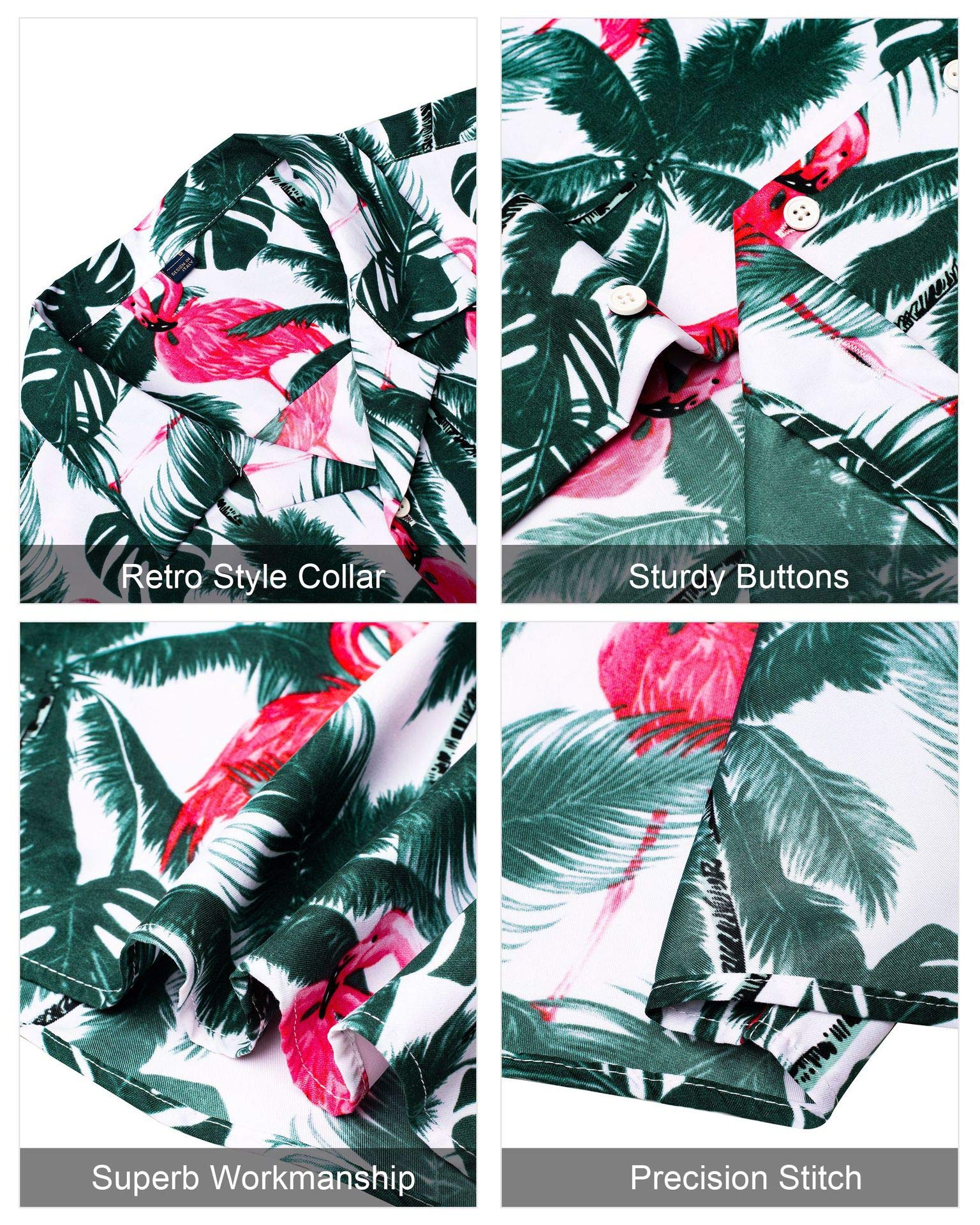 **J.VER Men's Hawaiian Shirts & Shorts Set - Casual Short Sleeve Button Down Shirt with Tropical Print - Perfect for Beach, Vacation, and Summer Outfits**