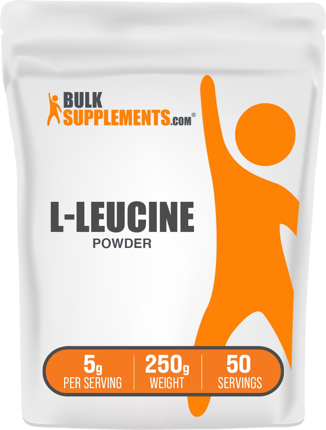 BulkSupplements.com Pure L-Leucine Powder 5000mg per Serving - Unflavored Gluten-Free BCAA Amino Acid Supplement for Muscle Recovery & Workout Performance - 250g (8.8 oz) for Athletes, Bodybuilders & Fitness Enthusiasts