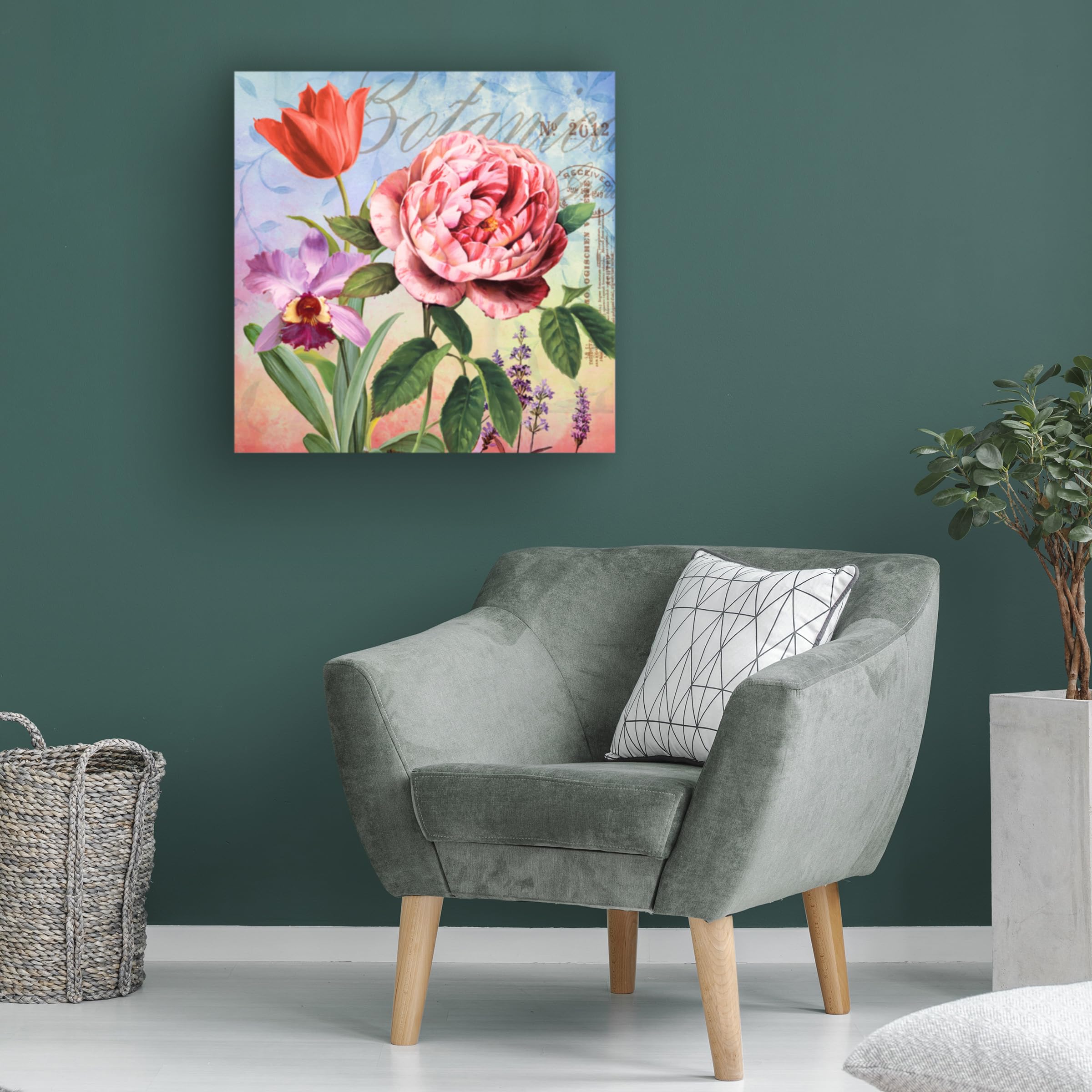 Trademark Fine Art 'Botanique with Rose' Floral Canvas Wall Art Print - Elegant Home Decor for Living Room, Bedroom & Office