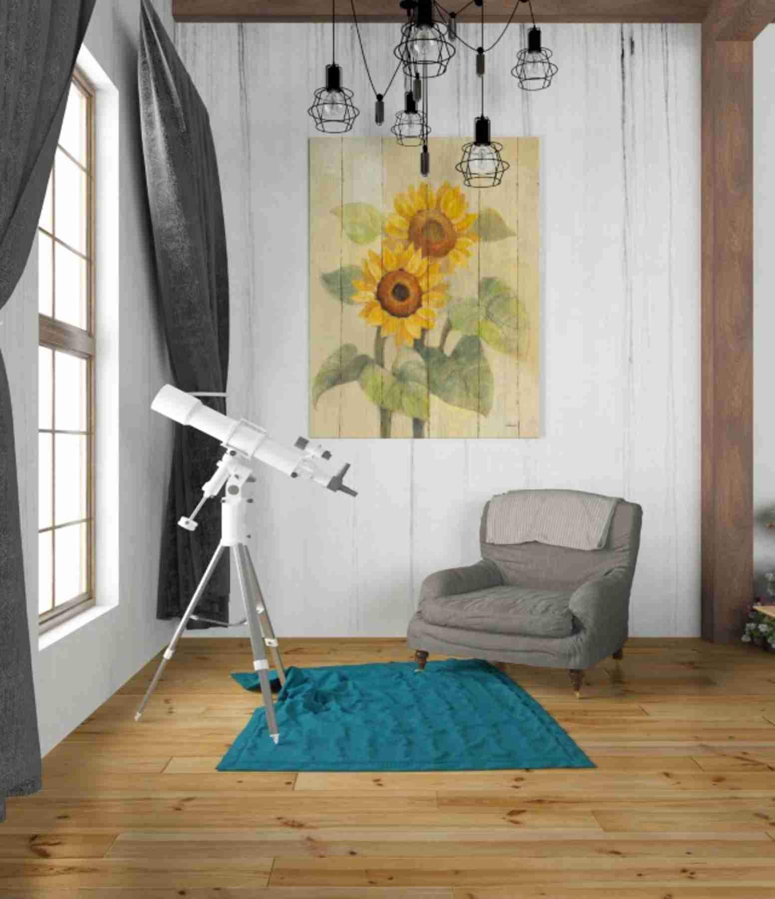 Summer Sunflowers on Barn Board by Albena Hristova - 26x34 Inch Canvas Wall Art for Living Room, Bedroom & Office Decor