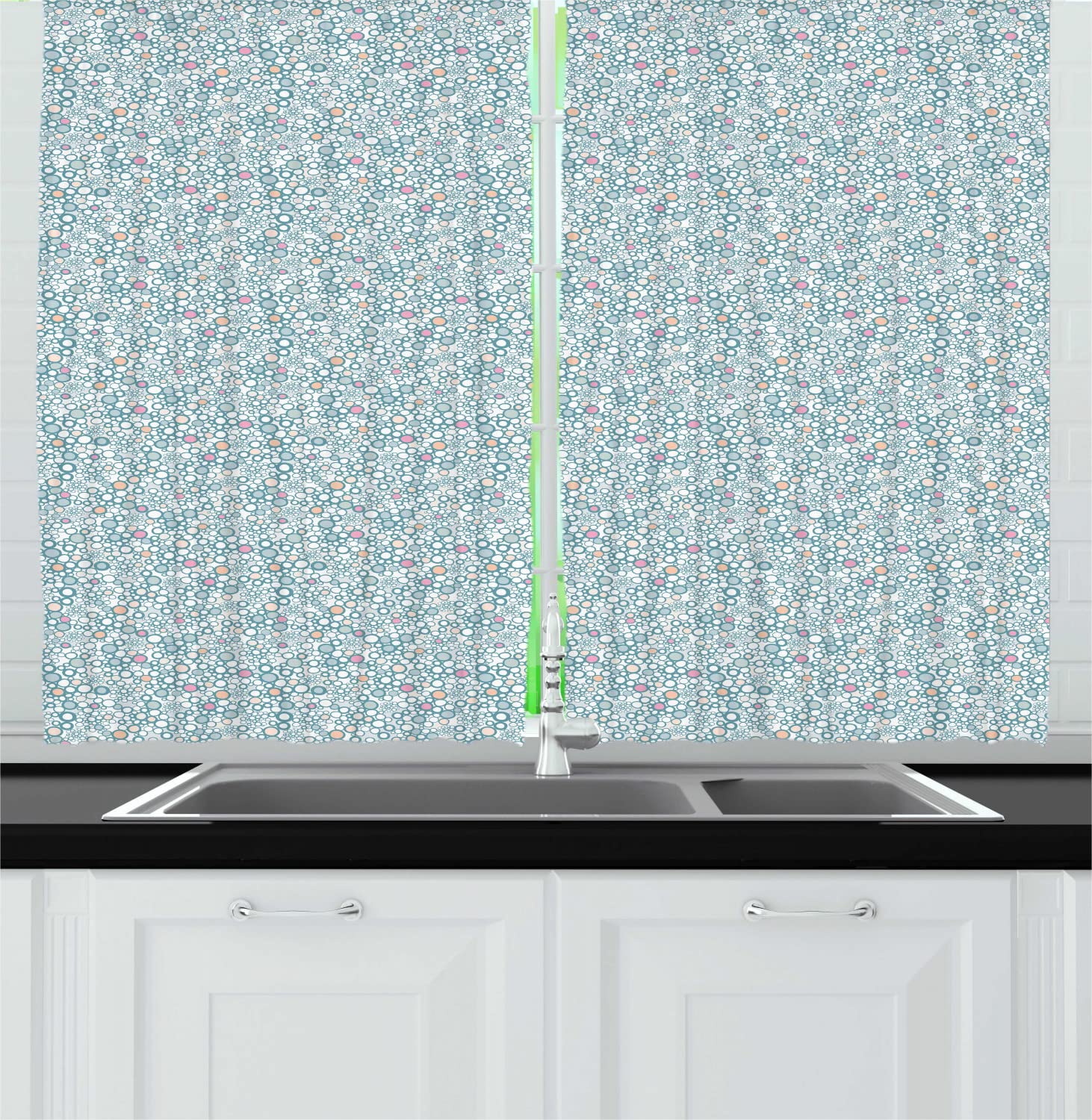 Ambesonne Pastel Long Kitchen Curtains - 55