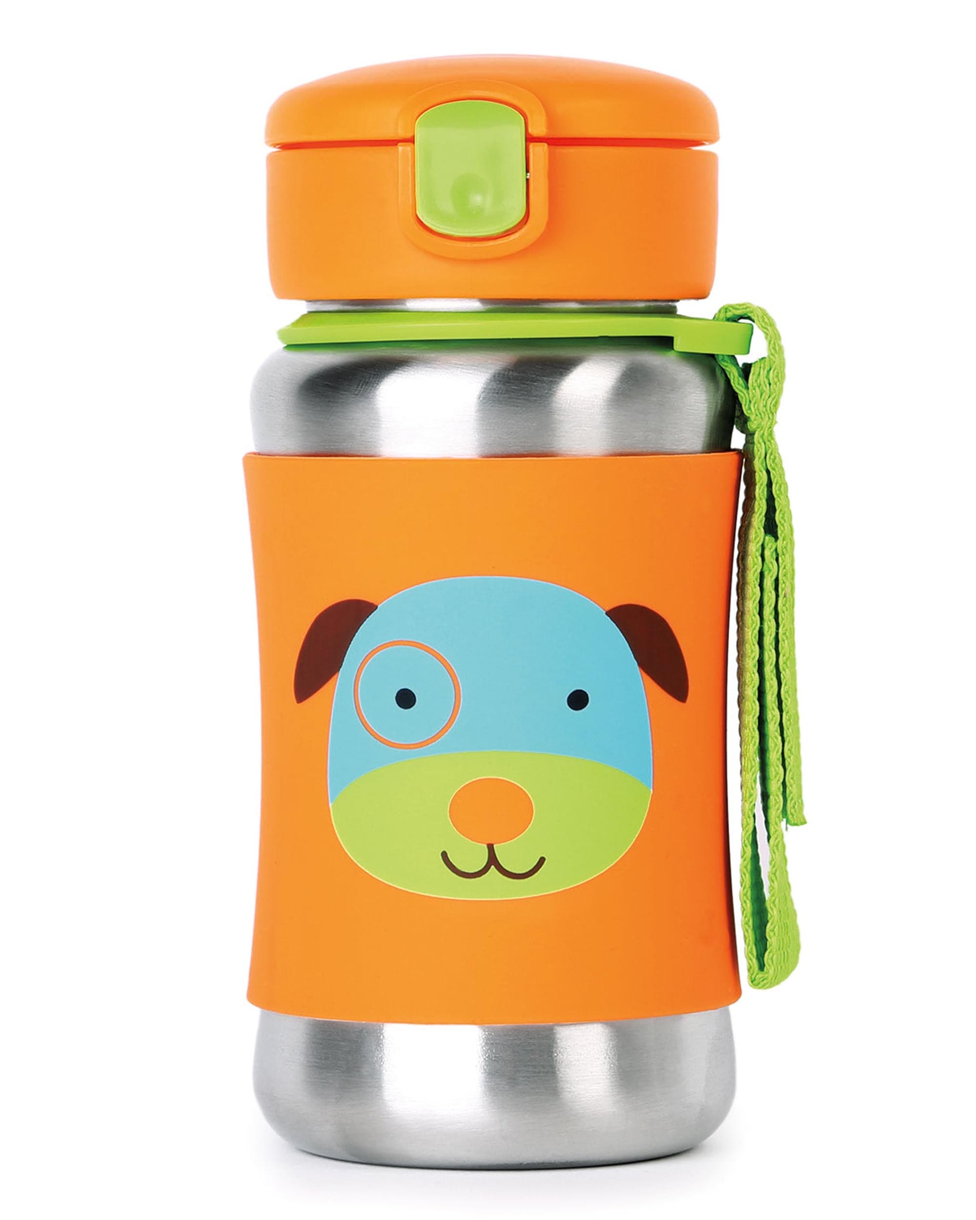 Skip Hop Zoo Stainless Steel Straw Bottle - Insulated Kids Water Bottle with Leak-Proof Lid, BPA-Free & Eco-Friendly - Perfect for School, Travel & Outdoor Activities
