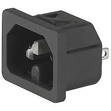 6061 IEC C14/M Appliance Inlet with Screw Mounting - Front Side Quick Connect Terminals (4.8x0.8mm) for 2mm Panel Thickness - Perfect for Server Racks, Power Supplies & Industrial Equipment