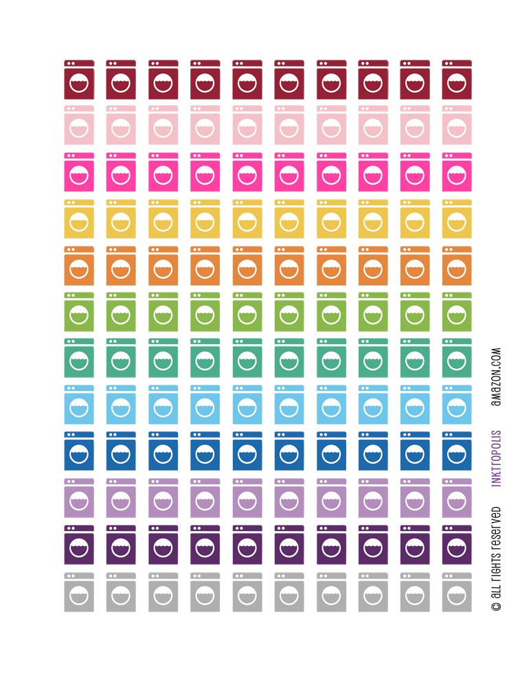 Monthly Planner Stickers & Laundry Stickers - 60 PCS Planner Labels for Erin Condren Vertical Life Planner - Perfect for Organizing Schedules, Chores & Daily Tasks