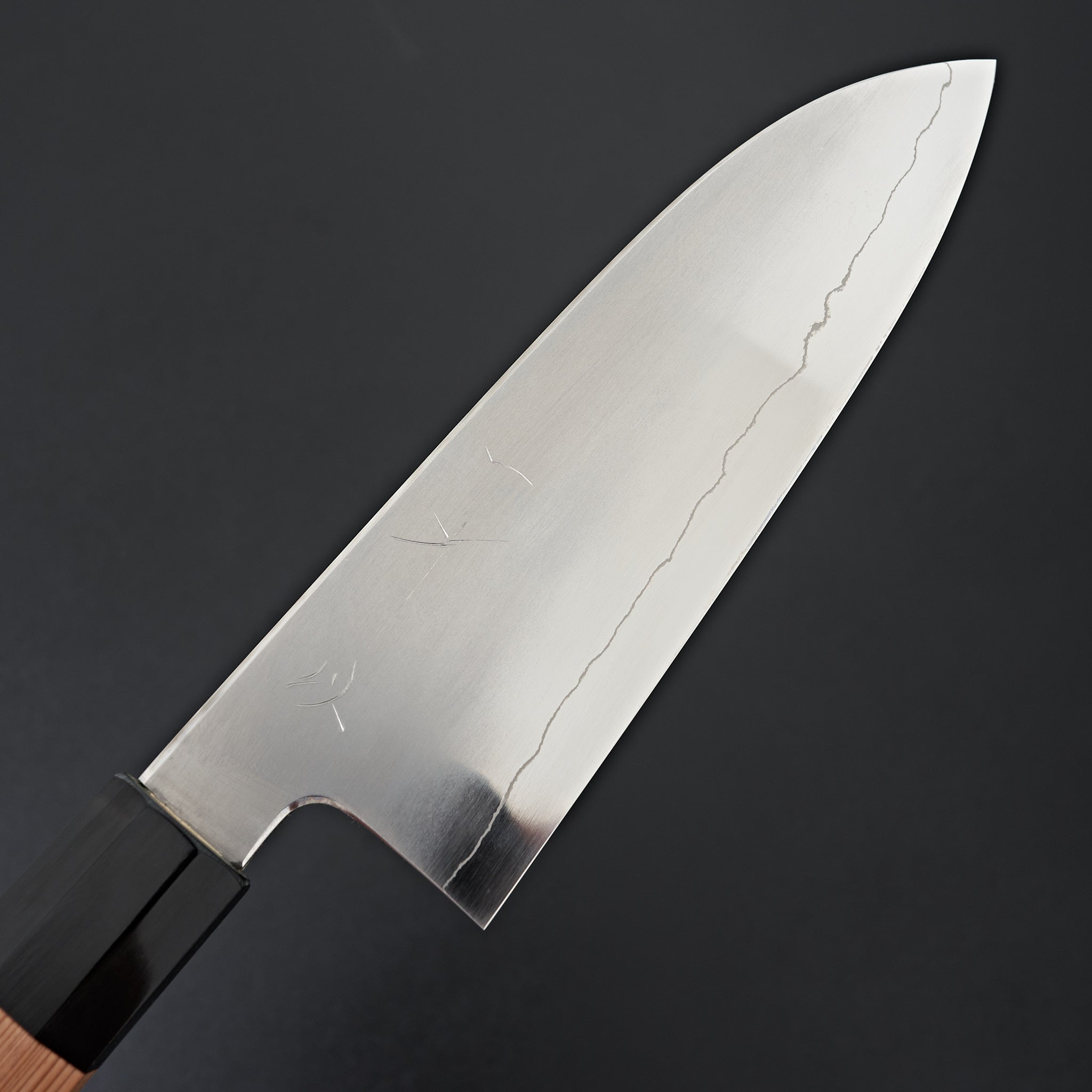 Hitohira Kikuchiyo Izo Silver #3 Santoku Knife with Yakusugi Cedar Handle - Premium Japanese Kitchen Knife for Slicing, Dicing & Chopping Vegetables, Meat & Fish