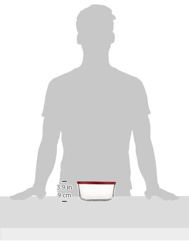 Anchor Hocking 7-Cup Round Glass Food Storage Containers with Airtight Red Plastic Lids - Set of 4 for Meal Prep, Leftovers & Pantry Organization | BPA-Free Kitchen Storage Solution