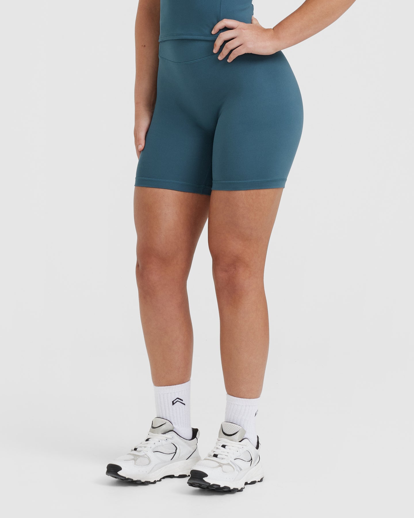 Timeless High Waisted Shorts for Women | 6-Inch Inseam | Lake Blue | Summer Casual Wear, Beach Vacation, Yoga & Lounge Outfits
