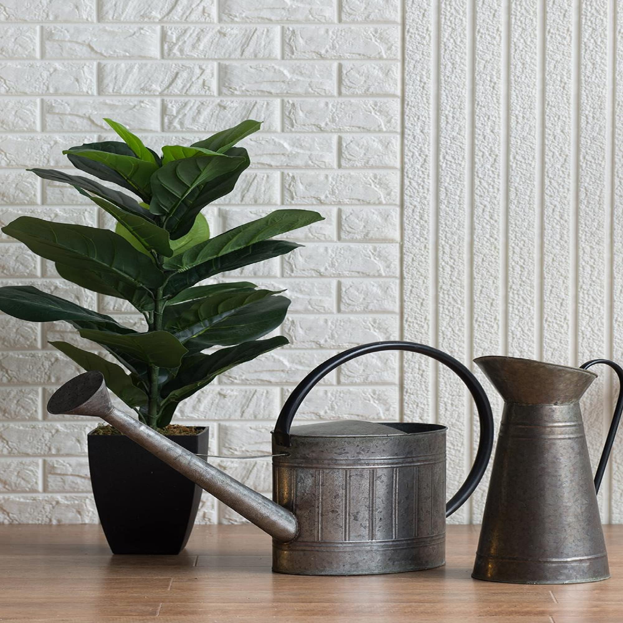A&B Home 29877 Artificial Potted Fiddle-Leaf Fig Plant - 24