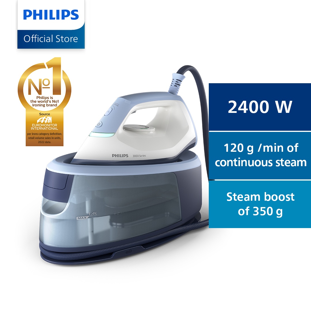 Philips 3000 Series 2400W Garment Steamer - Powerful Steam Iron for Clothes, Curtains & Home Fabrics - Perfect for Travel, Weddings & Professional Use