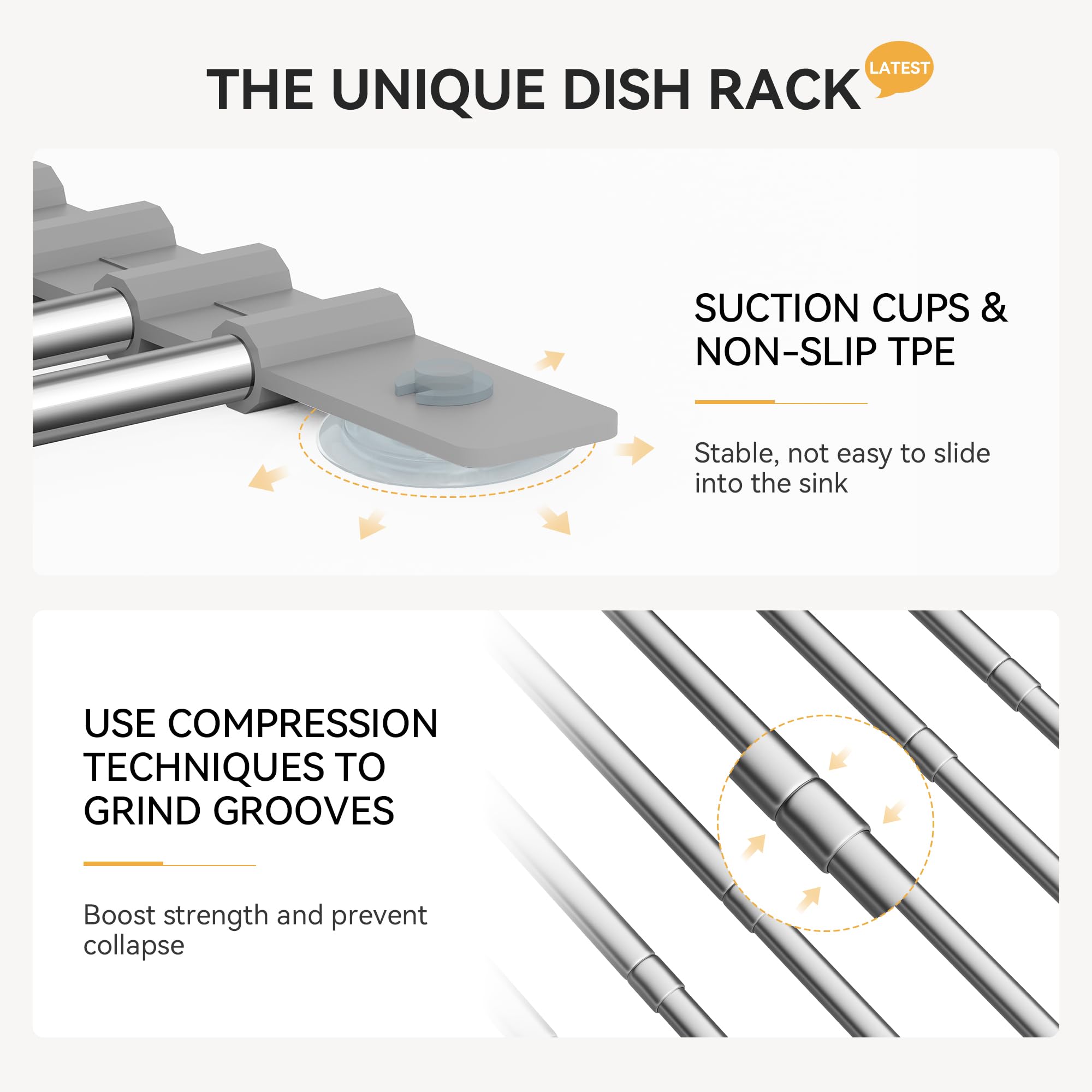 Yofidra Expandable Roll-Up Dish Drying Rack (Up to 19.6