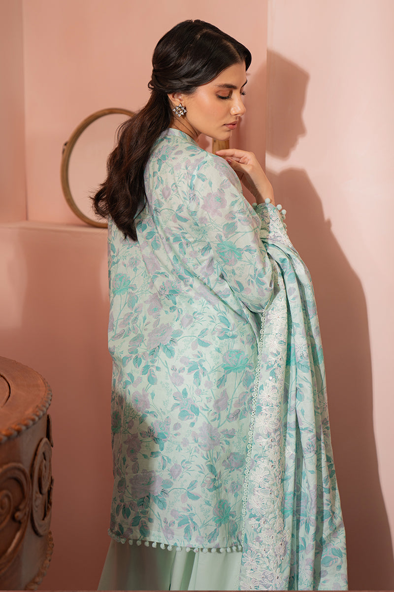 Mint Haze 3-Piece Printed Suit for Women | Stylish Matching Outfit Set | Perfect for Office Wear, Parties & Special Occasions