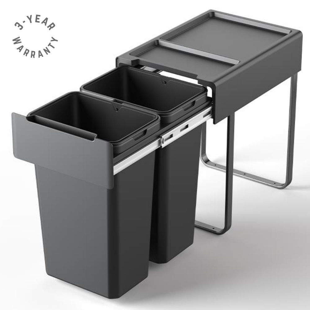 Heavy Duty 52L Pull Out Kitchen Trash Can with Soft Close Glider - Perfect for Under Sink, Pantry & Cabinet Organization | Durable Waste Bin for Home & Restaurant Use