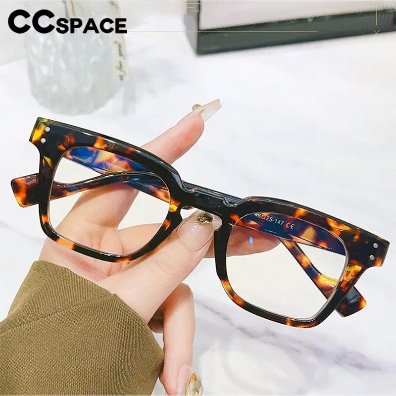 CCspace Women's Full Rim Square Polycarbonate Reading Glasses R57198 - Lightweight & Durable for Reading, Computer Work & Office Use