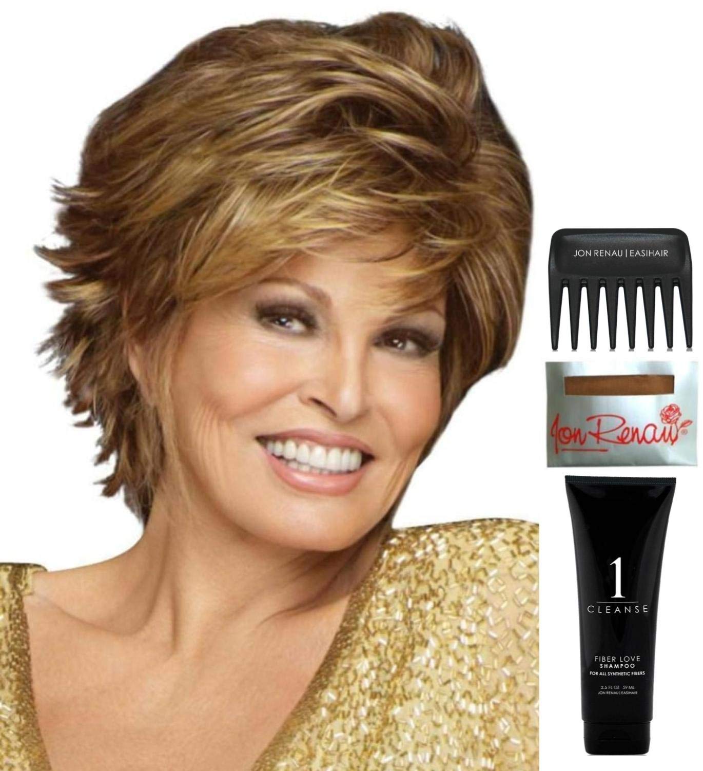 Raquel Welch Fascination Wig Bundle - 5 Piece Set with Christy's Wigs Q&A Booklet, Wig Shampoo, Cap & Wide Tooth Comb (Color RL1012) - Perfect for Cosplay, Costume Parties & Everyday Wear