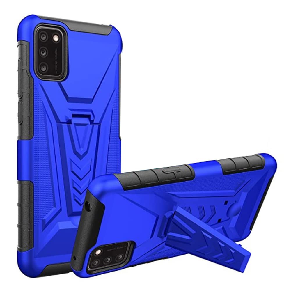 Durable Phone Case for Alcatel TCL A3X & A600DL with Built-in Kickstand - Shockproof Protective Cover (Blue) - Perfect for Work, Travel & Everyday Use