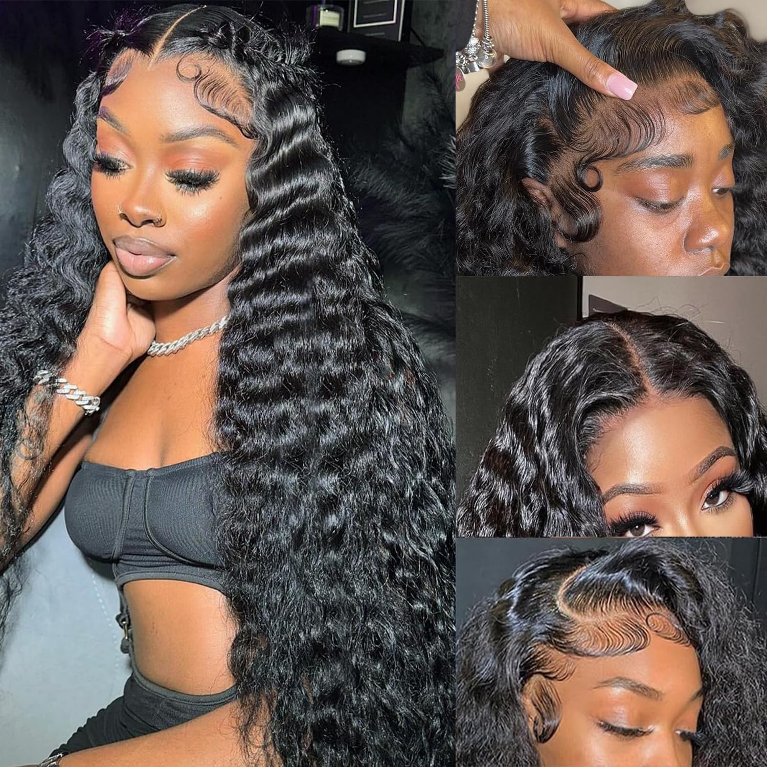 20 22 24 Inch Raw Loose Deep Wave Human Hair Bundles - 12A Grade Wet and Wavy Hair Extensions in Natural Color for Stunning Hairstyles | Perfect for Daily Wear, Special Occasions & Salon Styling