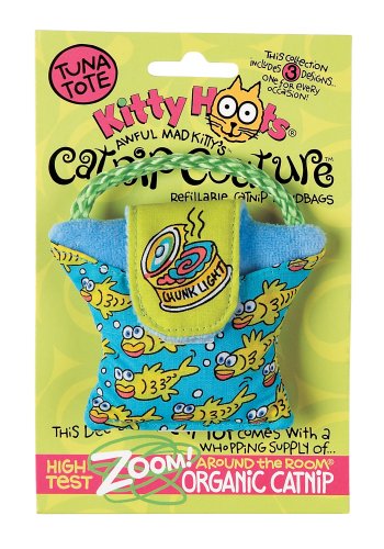 Fat Cat Kitty Hoots Awful Mad Kitty's Catnip Couture Tuna Tote - Funny Cat Lover Gift for Women & Men - Perfect for Cat Themed Parties, Birthday Gifts & Kitty Enthusiasts