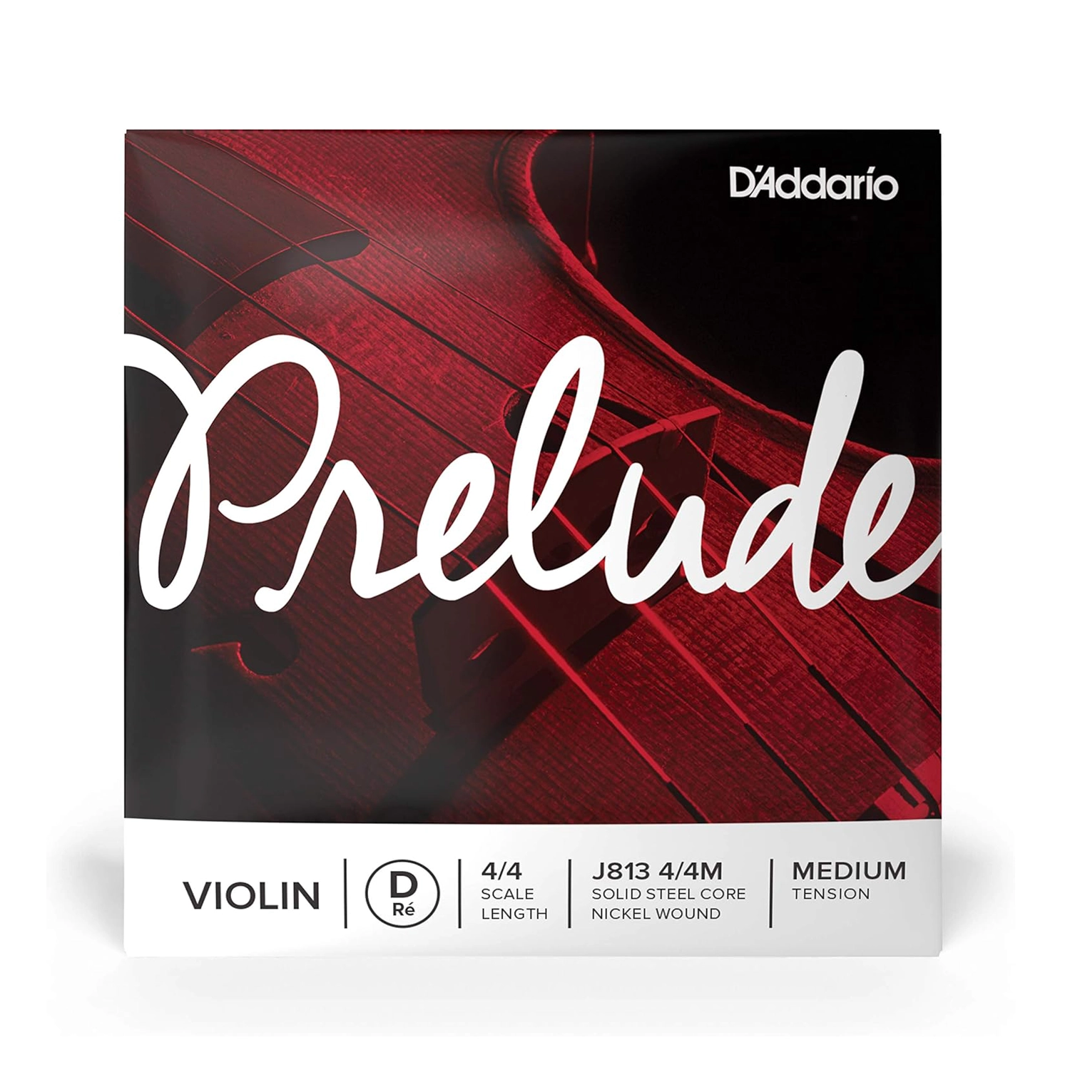 D'Addario Prelude Violin D String - 4/4 Size, Medium Tension for Warm Tone & Balanced Playability - Perfect for Students, Practice & Performances