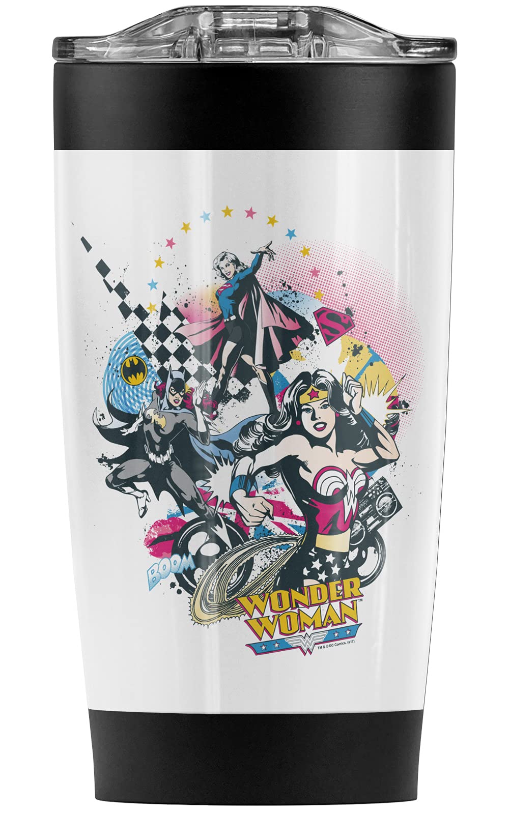 **Justice League Power Trio 20 oz Stainless Steel Tumbler - Vacuum Insulated Travel Mug with Leakproof Lid for Coffee, Tea & Cold Drinks - Perfect for Office, Gym & Outdoor Adventures**