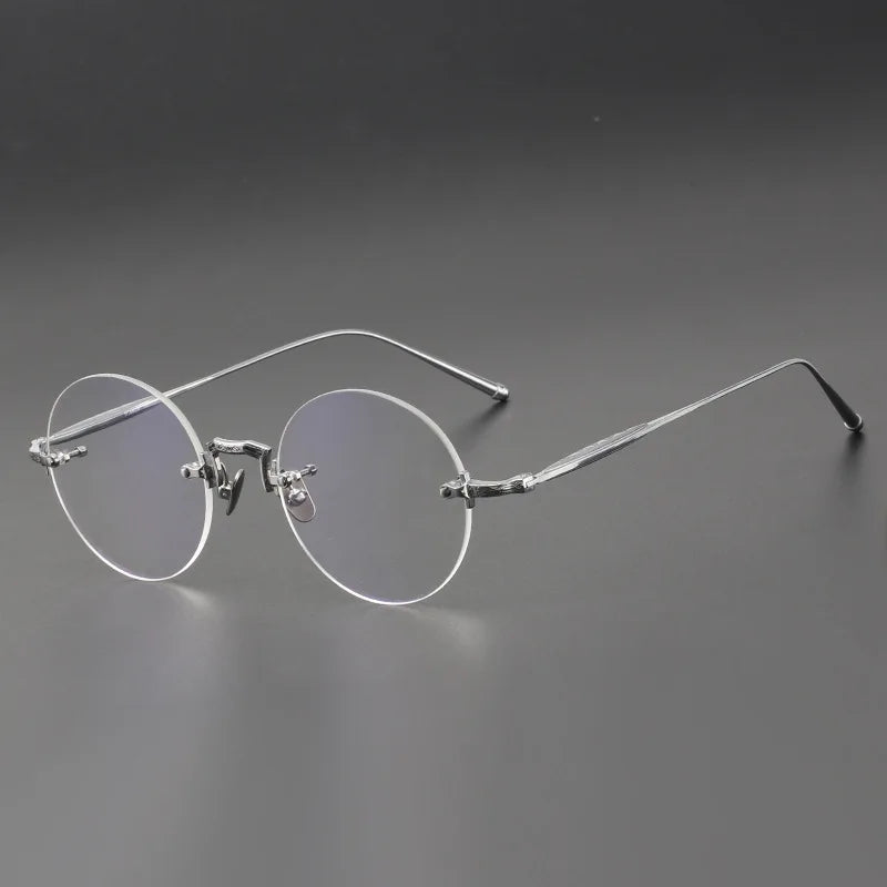 Aimee Unisex Rimless Round Titanium Eyeglasses 2250 - Lightweight & Durable Titanium Frame for Men & Women - Perfect for Reading, Work & Everyday Use