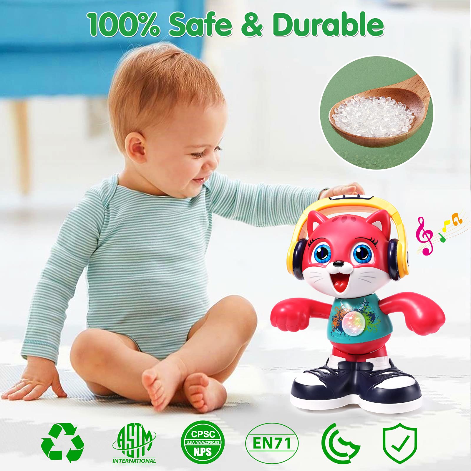 Interactive Dancing Cat Toy with Music & Recording - Early Learning Educational Baby Toy for 1 2 3 Year Old Boys & Girls (12-18 Months) | Perfect Toddler Gift for Birthday, Christmas & Playtime Fun
