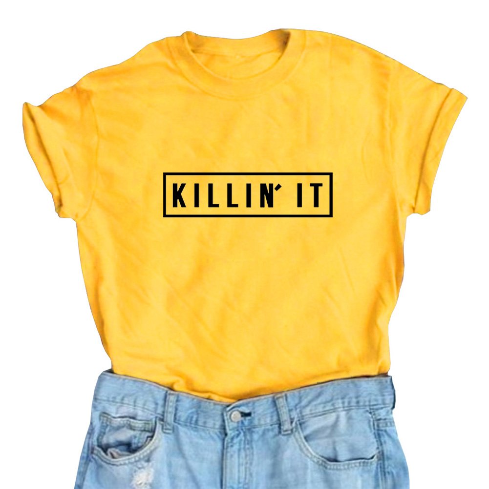 YITAN Women's Cute Graphic Tee - Funny Printed T-Shirt for Teen Girls & Juniors | Casual Wear, School Outfits & Weekend Style