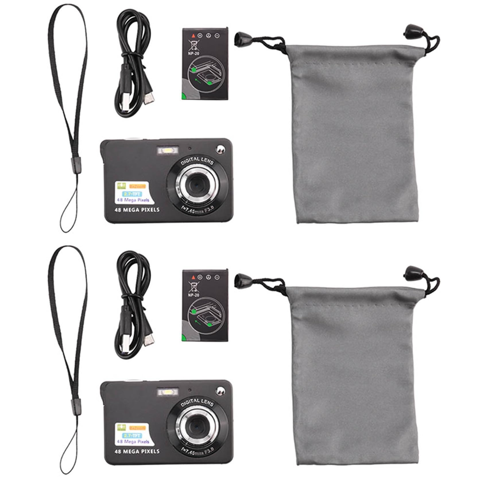 Kiudduy 2X Digital Camera with 2.7 Inch HD Display, Anti-Shake Camcorder, Mini Video Camera for Kids & Beginners - Perfect for Travel, Vlogging and Family Events