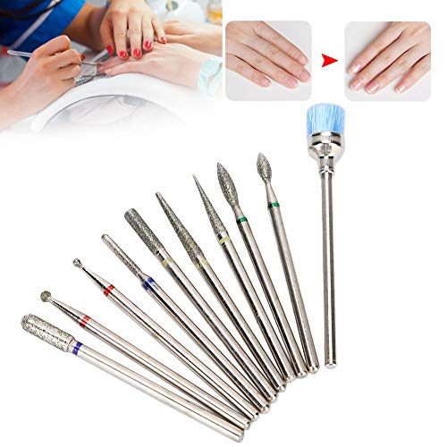 Professional Nail Drill Kit for Acrylic & Gel Nails - 10pc Nail Drill Bits Set for Manicure, Pedicure & Nail Art - Perfect for Salon & Home Use