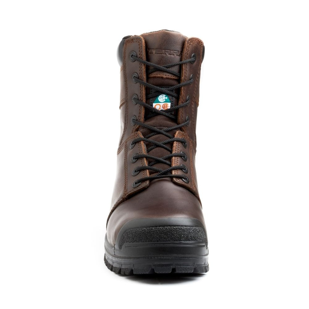 Terra Contractor TR0A4NQZBRN Men's Size 8 Composite Toe Safety Work Boots - OSHA Approved for Construction, Warehouse & Industrial Work