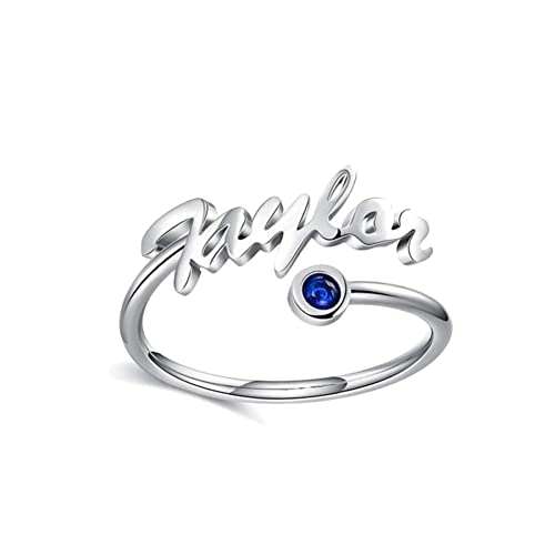 Personalized Birthstone Ring for Women - Sterling Silver Custom Name Ring with Birthstones, Mother & Daughter Jewelry Gift for Mother's Day, Teens, Dainty & Simple Aesthetic - Perfect for Everyday Wear, Special Occasions & Heartfelt Gifting