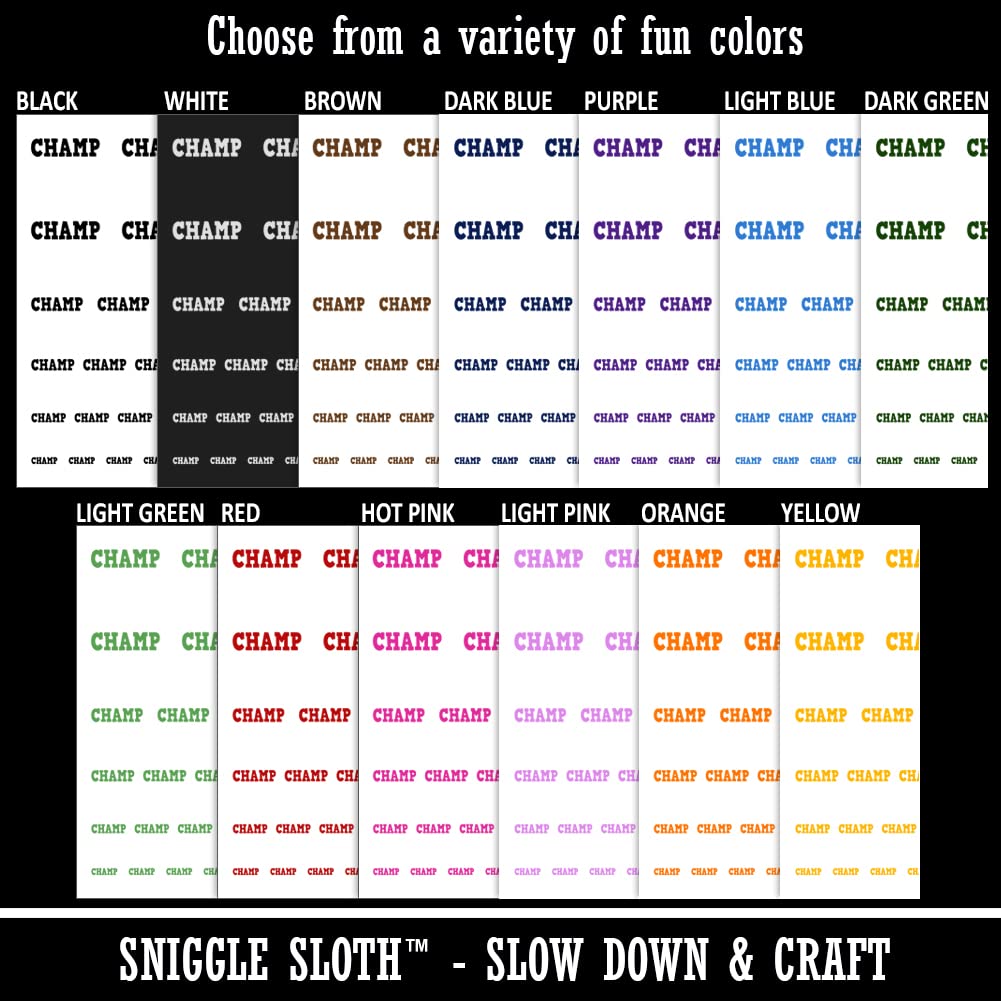 Champion Fun Text Teacher Temporary Tattoos - Waterproof Fake Body Art Set (Black, 1 Sheet) | Perfect for School Events, Costume Parties & Halloween