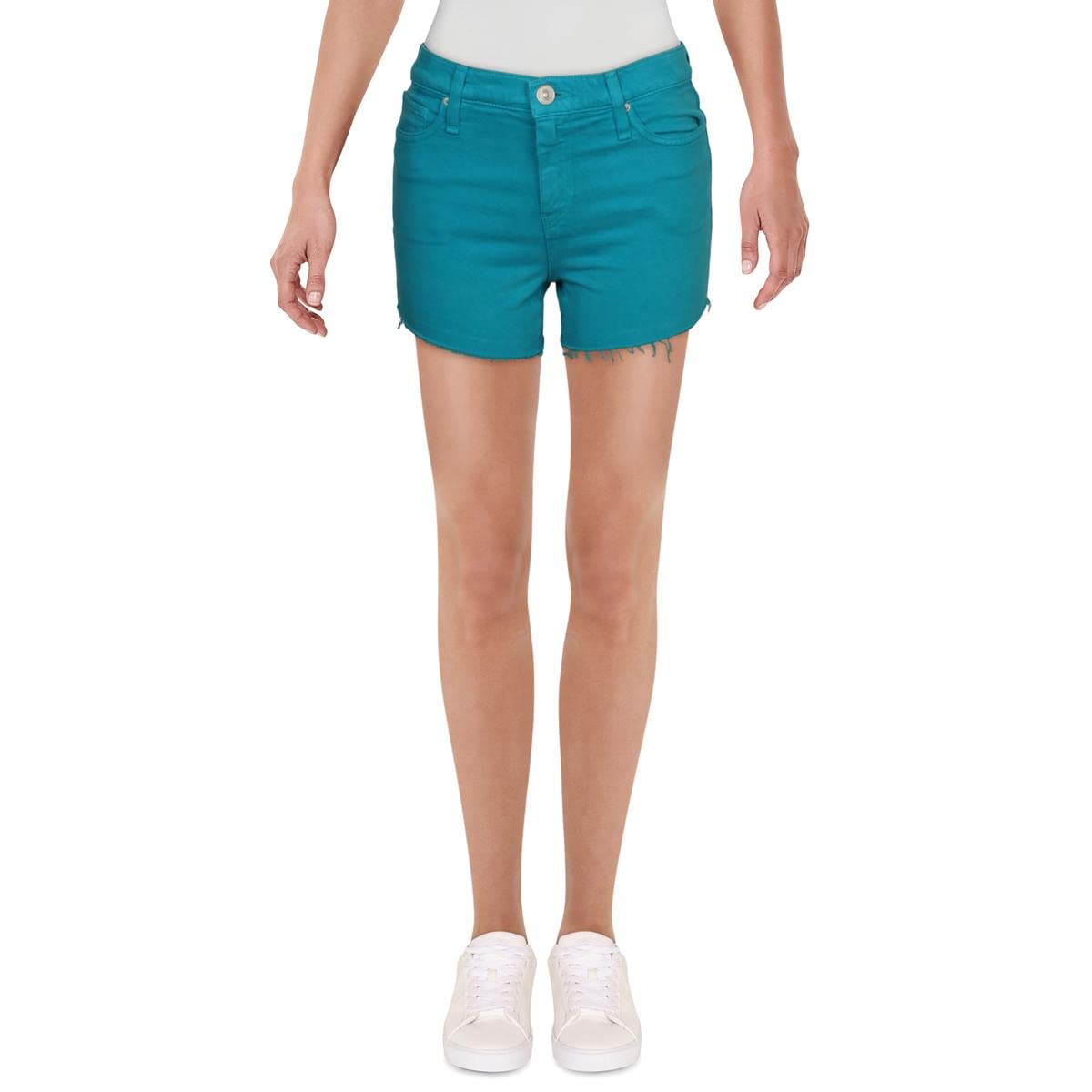 HUDSON Women's Gemma Mid Rise Distressed Denim Shorts - High Waisted Vintage Style for Summer Outfits & Casual Wear