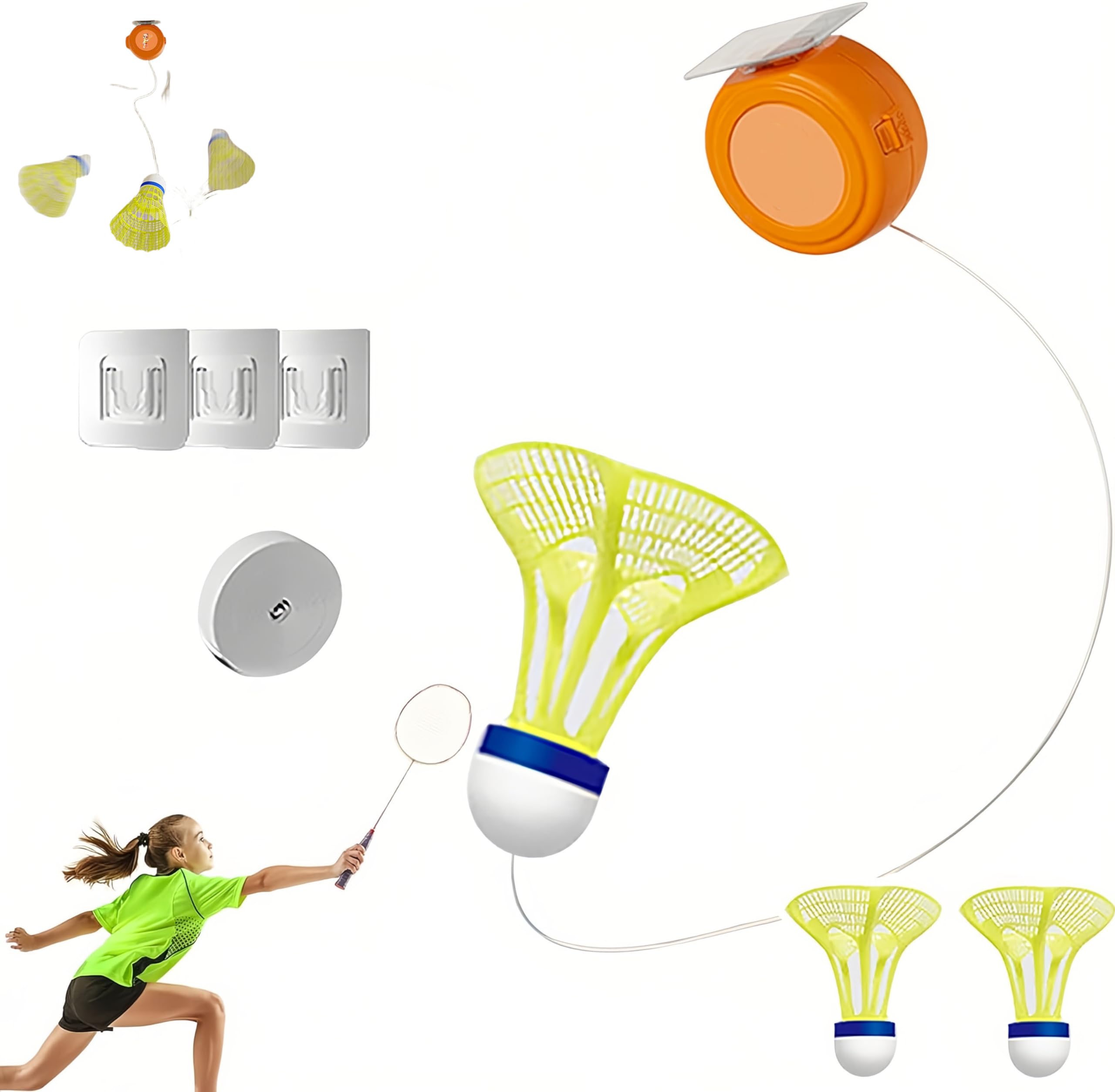 Badminton Rebound Trainer - Adjustable Portable Self Training Tool for Solo Practice | Perfect for Indoor/Outdoor Drills, Backyard Practice & Skill Improvement