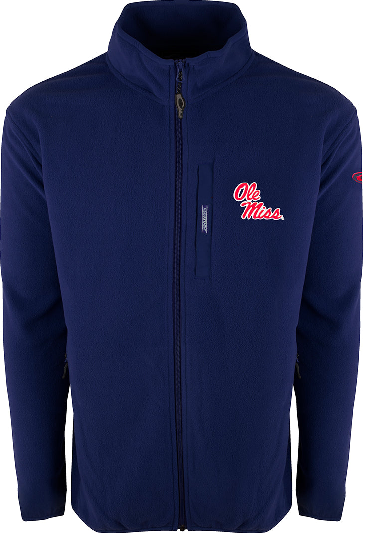 Ole Miss Full Zip Fleece Jacket for Men & Women - Comfortable & Warm College Hoodie for Outdoor Activities, Sports, and Casual Wear