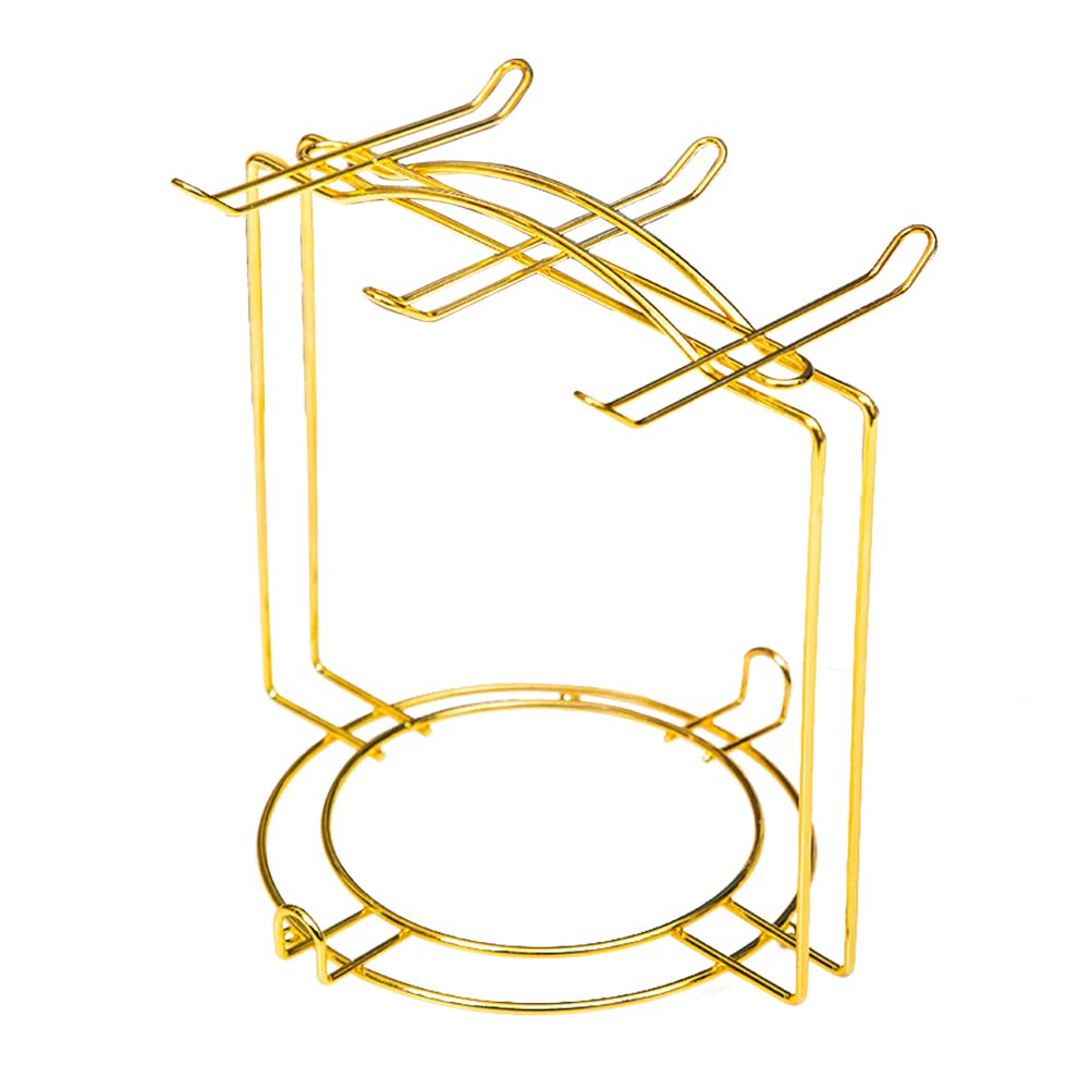 YY YEARCHY Metal Mug Tree Organizer - 6 Hook Hangers Coffee Cup Holder for Espresso & Tea Cups (7.48x8.27 Inch, Gold) | Countertop Drainer Stand for Kitchen, Coffee Bar & Tea Party Decor