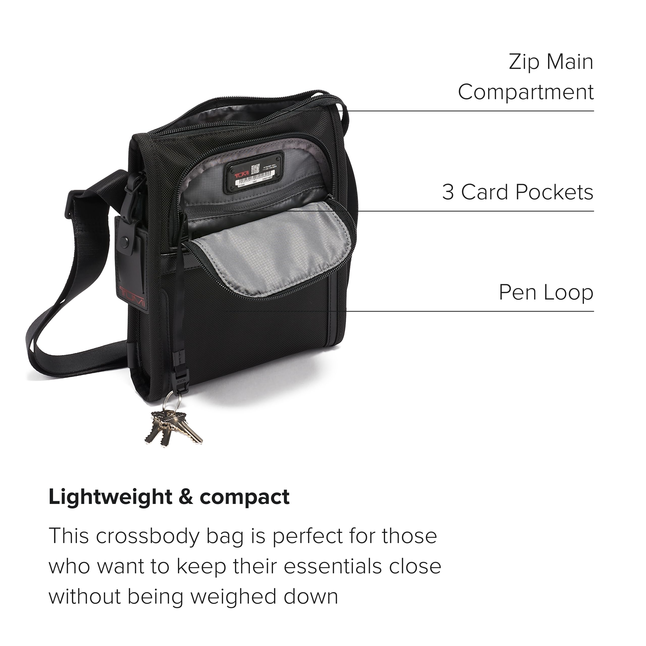 TUMI Alpha Pocket Bag - Compact Travel Crossbody Shoulder Bag for Men & Women - Perfect for Airports, Commuting & Everyday Carry
