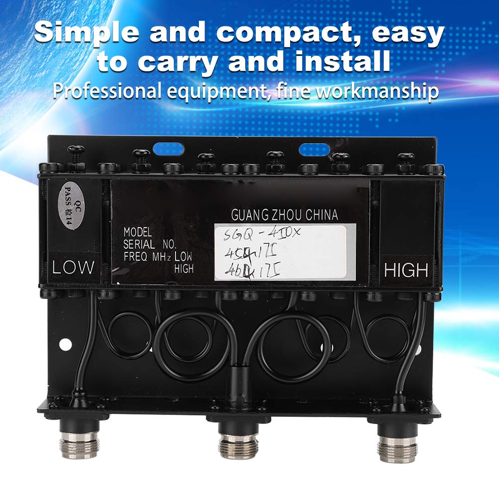 10W UHF 6 Cavity Duplexer TX 454.175MHz RX 464.175MHz - N Connector Radio Repeater for Wireless Communication - Signal Booster for Two-Way Radios, Ham Radio & Commercial Use