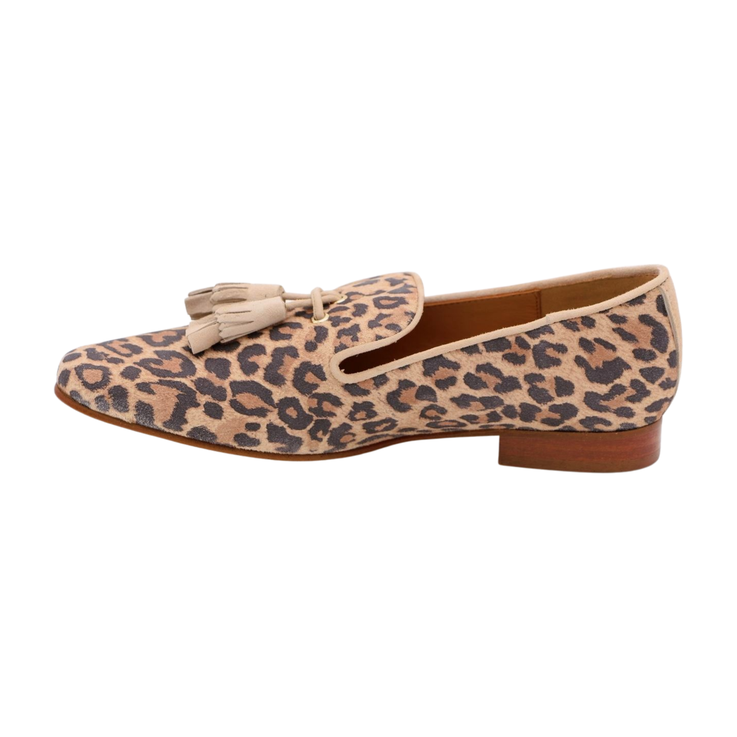 PEDRO MIRALLES Women's Suede Leopard Print Loafers with Tassel - Fashion Slip-On Shoes for Casual Outfits & Office Wear (Style 3659)
