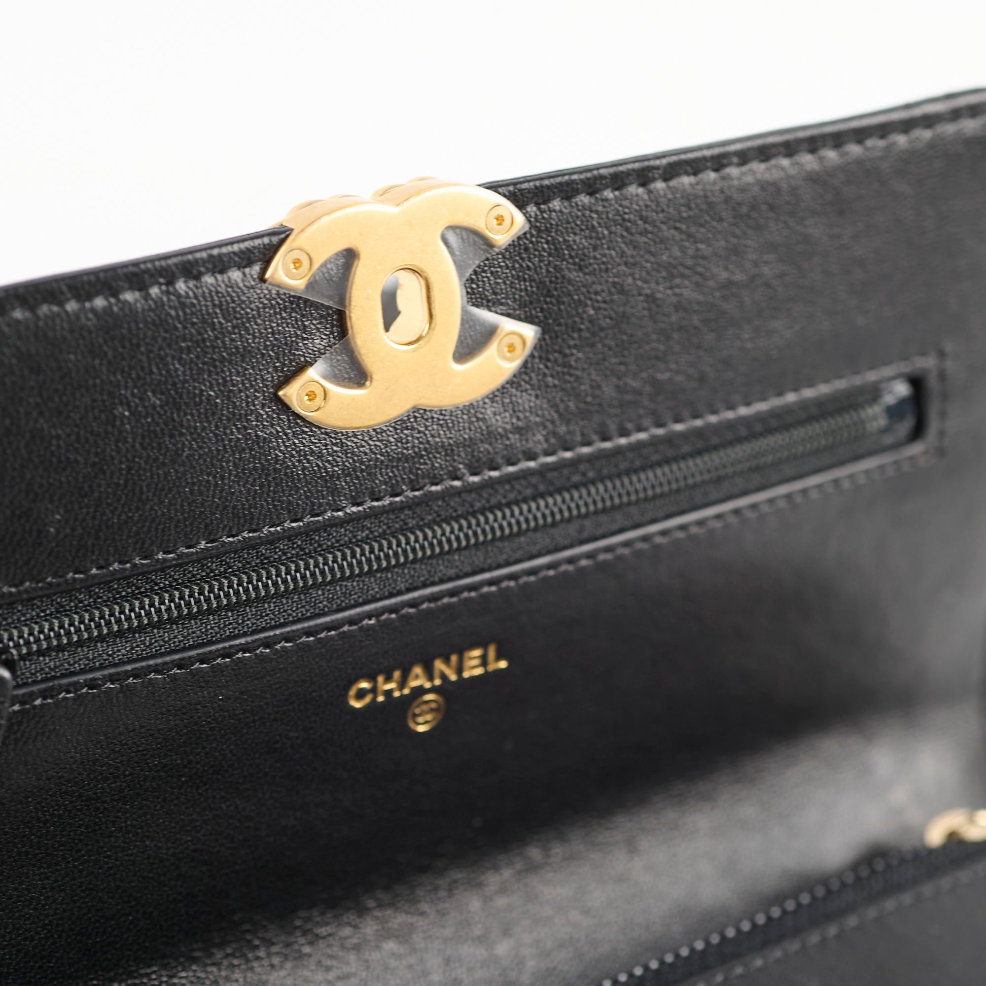 Chanel 19 Wallet On Chain WOC Lambskin Leather Black Crossbody Bag - Luxury Designer Handbag for Women, Perfect for Evening Events & Daily Use